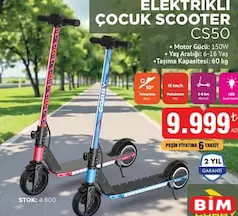 CORBY CS50 ELEKTRİKLİ ÇOCUK SCOOTER fiyat ve kampanya bilgisi